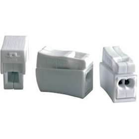 Borne de connexion 1 câble flexible/2 câbles rigides blanche (x 100)|Bizline-BIZ300491