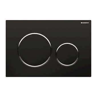 Plaque Geberit Sigma20 double touche: noir, chromé brillant|Geberit-GBR115.882.KM.1