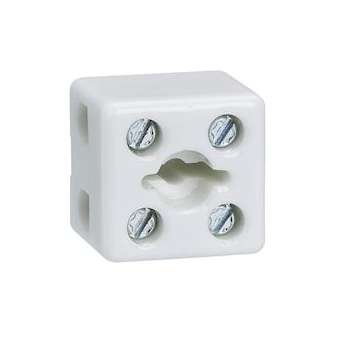 Bloc de jonction porcelaine bipolaire 1 trou de fixation 20x18x19mm - 2,5mm²|Legrand-LEG034334