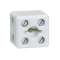 Bloc de jonction porcelaine bipolaire 1 trou de fixation 20x18x19mm - 2,5mm²
