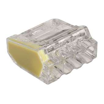 Borne de connexion automatique 4 entrées transparente jaune (x 100)|EMX-EMX103404
