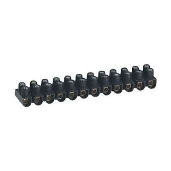 Borne de raccordement Nylbloc 12 plots de 10mm² - 57A - noir|Legrand-LEG098432