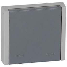 Prise 3P+N+T 20A à fixer sur boîte D67mm Plexo complet IP44 encastré - gris|Legrand-LEG055708
