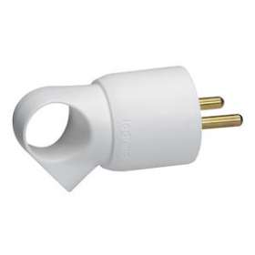 Fiche plastique 2P+T 16A à anneau - blanc|Legrand-LEG050420