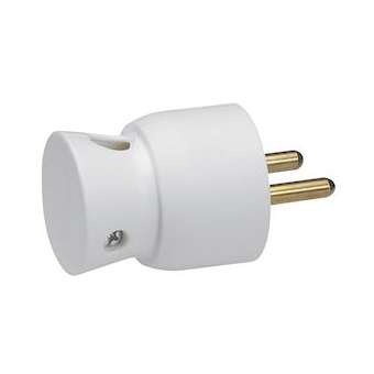 Fiche plastique 2P+T 16A à sortie latérale - blanc|Legrand-LEG050416