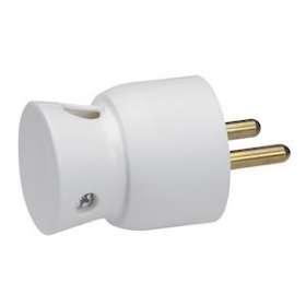 Fiche plastique 2P+T 16A à sortie latérale - blanc|Legrand-LEG050416