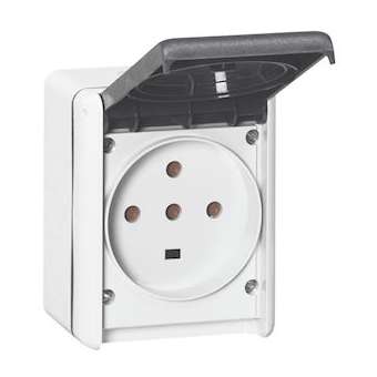 Prise étanche 3P+T+N 32A Plexo complet IP44 saillie - gris|Legrand-LEG055877