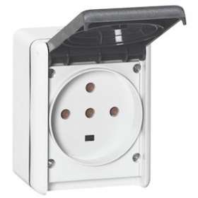 Prise étanche 3P+T+N 32A Plexo complet IP44 saillie - gris|Legrand-LEG055877