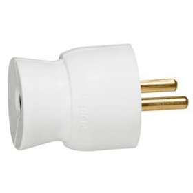 Fiche plastique 2P+T 16A à sortie droite - blanc|Legrand-LEG050415
