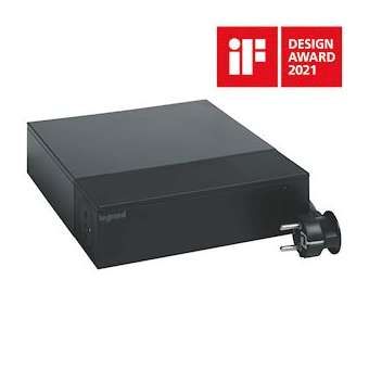 Rallonge TV 4x2P+T + 4x2P, interrupteur, parafoudre et cordon 2m - noir|Legrand-LEG049430