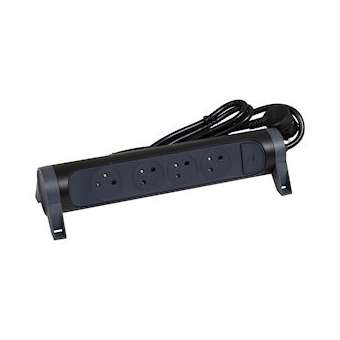 Rallonge 4x2P+T Surface avec interrupteur et cordon 3m 3G 1,5mm² - noir/gris|Legrand-LEG049460