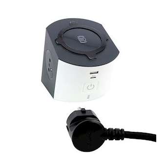 Station de charge 2x2P+T, chargeur sans fil, cordon 2m et USB A+C - blanc/gris|Legrand-LEG049412