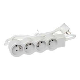 Rallonge 4x2P+T avec cordon 1,5m 3G 1mm² - blanc/gris clair|Legrand-LEG049475