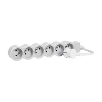 Rallonge 6x2P+T avec cordon 1,5m 3G 1mm² - blanc/gris clair|Legrand-LEG049484