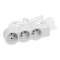Rallonge 3x2P+T avec cordon 1,5m 3G 1mm² - blanc/gris clair