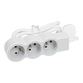 Rallonge 3x2P+T avec cordon 1,5m 3G 1mm² - blanc/gris clair|Legrand-LEG049470