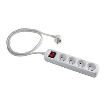 Bloc multiprise avec interrupteur 4 x 2P + T, câble H05VV-F 3G1.5 mm² 1.5 m|Bizline-BIZ700964
