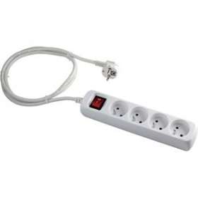 Bloc multiprise avec interrupteur 4 x 2P + T, câble H05VV-F 3G1.5 mm² 1.5 m|Bizline-BIZ700964