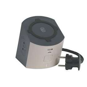 Station de charge 2x2P+T, chargeur sans fil, cordon 2m et USB A+C - taupe/gris|Legrand-LEG049402