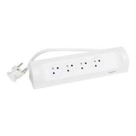 Rallonge d'angle 4x2P+T Surface avec cordon 1m - blanc|Legrand-LEG049404