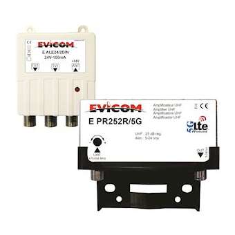 Kit préamplificateur 25 dB + alimentation 24 Vcc 2 sorties|Evicom-EVCEKEV252R5G
