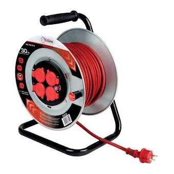 Enrouleur à flasque métallique 30 m H07RN-F 3G1.5 prise FR|Bizline-BIZ700919