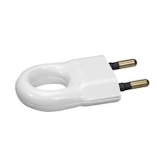 Fiche plastique 2P 6A avec anneau d'extraction - blanc|Legrand-LEG050162