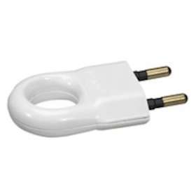 Fiche plastique 2P 6A avec anneau d'extraction - blanc|Legrand-LEG050162