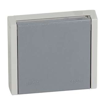 Prise de courant 3P+T 20A pour boite D67mm Plexo complet IP44 encastré - gris|Legrand-LEG055706