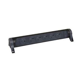 Rallonge 6x2P+T Surface avec interrupteur sans cordon - noir/gris foncé|Legrand-LEG049469