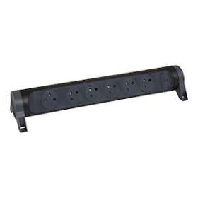 Rallonge 6x2P+T Surface avec interrupteur sans cordon - noir/gris foncé|Legrand-LEG049469