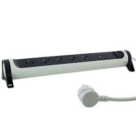Rallonge 5x2P+T Surface - inter, cordon 1,5m, parafoudre et USB A+C- blanc/gris|Legrand-LEG049421