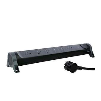 Rallonge 6x2P+T Surface avec inter, cordon 1,5m et parafoudre - noir/gris|Legrand-LEG049427