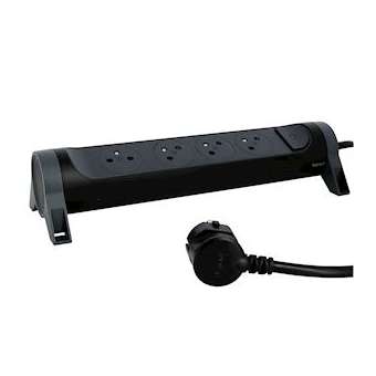 Rallonge 4x2P+T Surface avec interrupteur et cordon 1,5m 3G 1mm² - noir/gris|Legrand-LEG049448