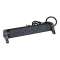 Rallonge 4x2P+T Surface avec inter, cordon 1,5m et parafoudre - noir/gris