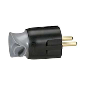 Fiche plastique 2P+T 16A à orientation du câble 360DEG - noir|Legrand-LEG050173