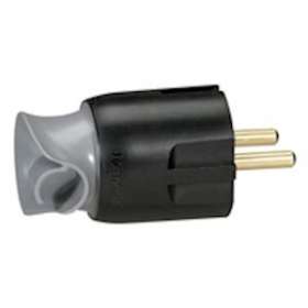 Fiche plastique 2P+T 16A à orientation du câble 360DEG - noir|Legrand-LEG050173