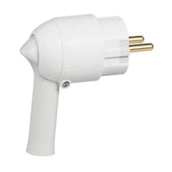 Fiche plastique 2P+T 16A à extraction facilitée et sortie latérale - blanc|Legrand-LEG050175