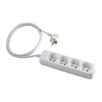 Bloc multiprise standard 4 x 2P + T, câble H05VV-F 3G1.0 mm² 1.5 m|Bizline-BIZ700954