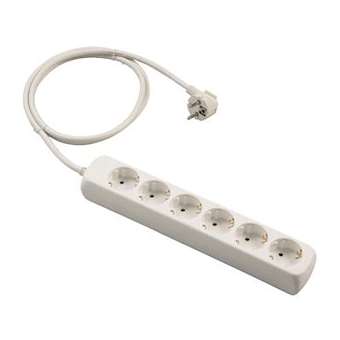 Bloc multiprise standard 6 x 2P + T, câble H05VV-F 3G1.0 mm² 1.5 m|Bizline-BIZ709915