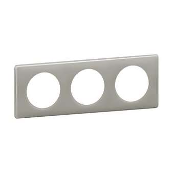 Plaque Céliane Laqué 3 postes - finition Gris perle|Legrand-LEG066603