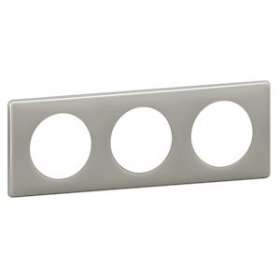 Plaque Céliane Laqué 3 postes - finition Gris perle|Legrand-LEG066603