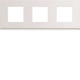 Plaque gallery plastique injecté 3 postes horizontale 71mm pure|Hager-HAGWXP0013