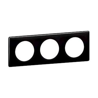 Plaque Céliane Laqué 3 postes - finition Noir|Legrand-LEG066683