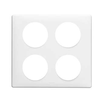 Plaque Céliane Laqué 2x2 postes - finition Blanc|Legrand-LEG068608