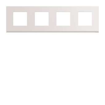 Plaque gallery plastique injecté 4 postes horizontale 71mm pure|Hager-HAGWXP0014