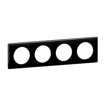 Plaque Céliane Laqué 4 postes - finition Noir|Legrand-LEG066684