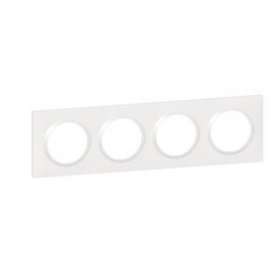 Plaque carrée dooxie 4 postes finition Blanc|Legrand-LEG600804