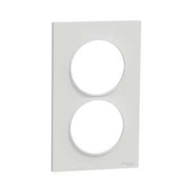 Odace Styl, plaque Blanc 2 postes verticaux entraxe 57mm|Schneider Electric-SCHS520714
