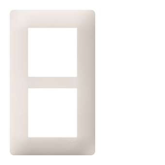 essensya Plaque 2 postes verticale entraxe 57mm, Blanc|Hager-HAGWE406